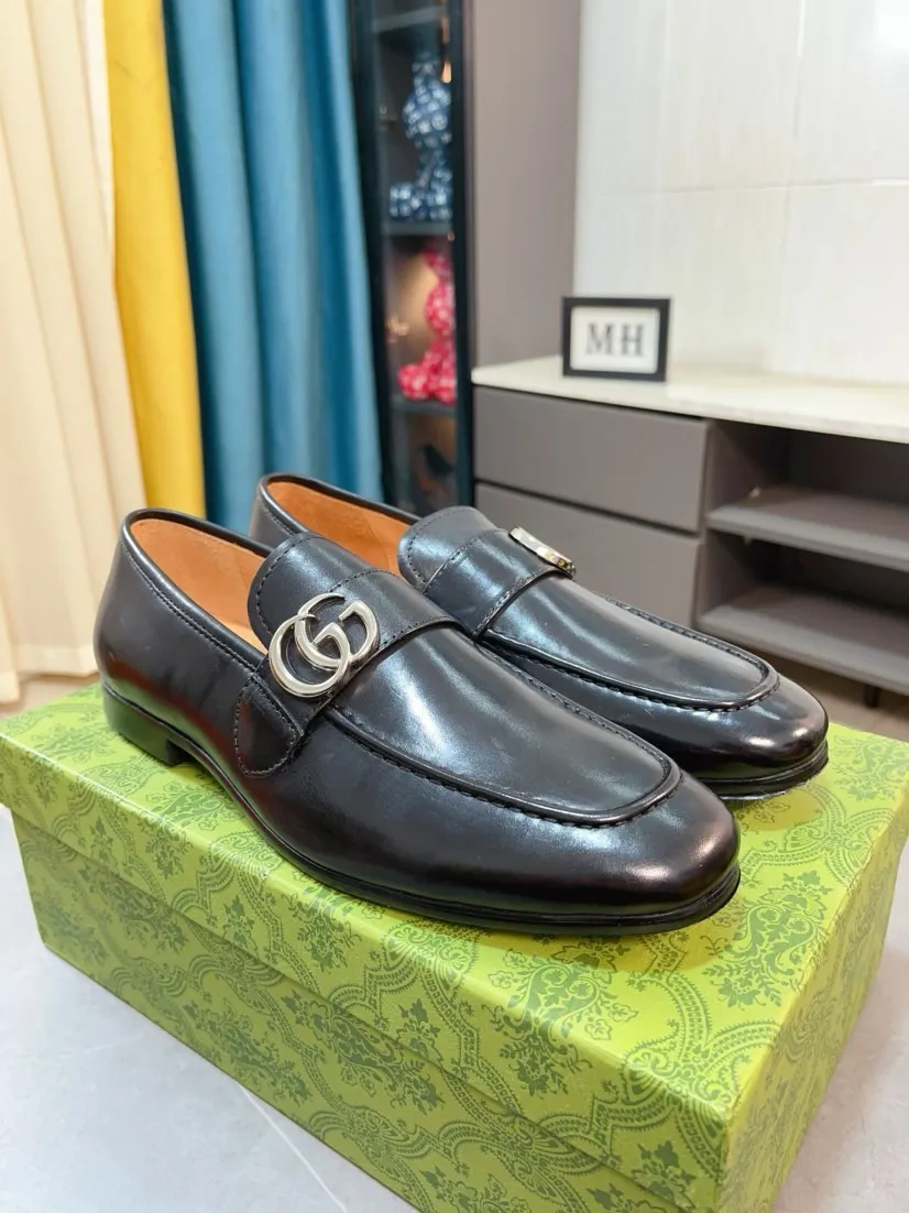 Men's shoes 💰500🌹🌹【GUCCI】The most popular classic Gucci leather shoes. Synchronized with the official website, the upper is made of Italian first-layer cowhide ➕cowhide lining, with unique brand and unique craftsmanship. Highlighting the hot style of the new year. Stop hesitating, stop wandering, get it now. Number: 38--44
